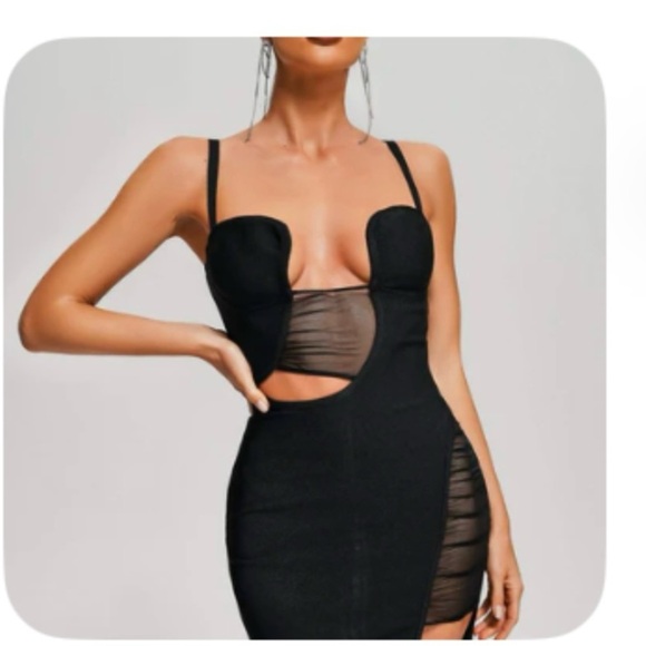 KOLOMA MESH MINI BANDAGE DRESS. Black!! Size 2-  never worn!! - Picture 1 of 5